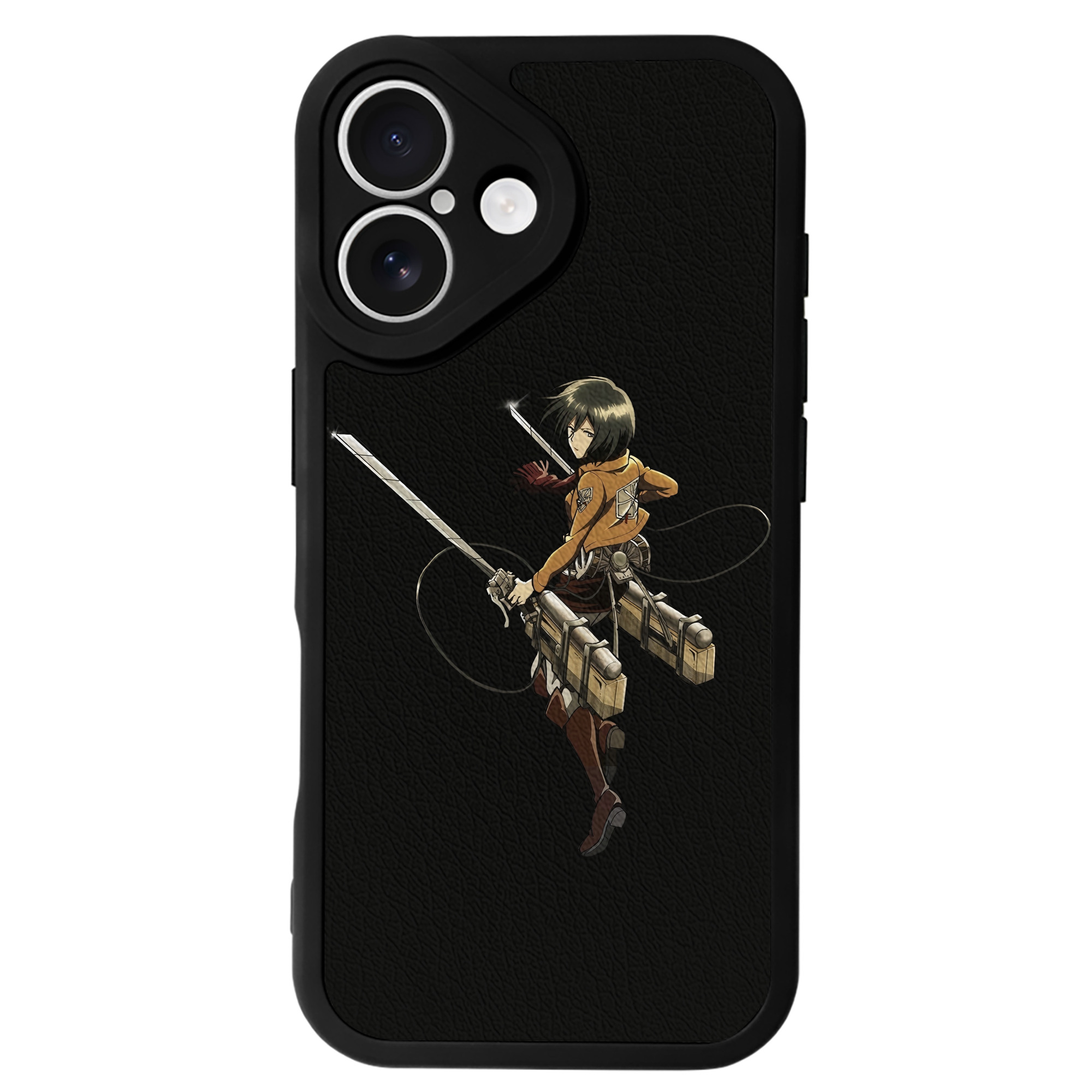 （画像用） 進撃の巨人 ミカサ·アッカーマン Attack on Titan Mikasa Ackerman 【iPhone 16シリーズ対応】シリコンスマホケース（レザー調） 材質：シリコン